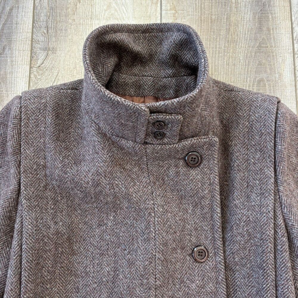 Vintage Jill Jr Womens Herringbone Wool Coat Size M/L 60s Union Made USA Classic - Picture 10 of 16